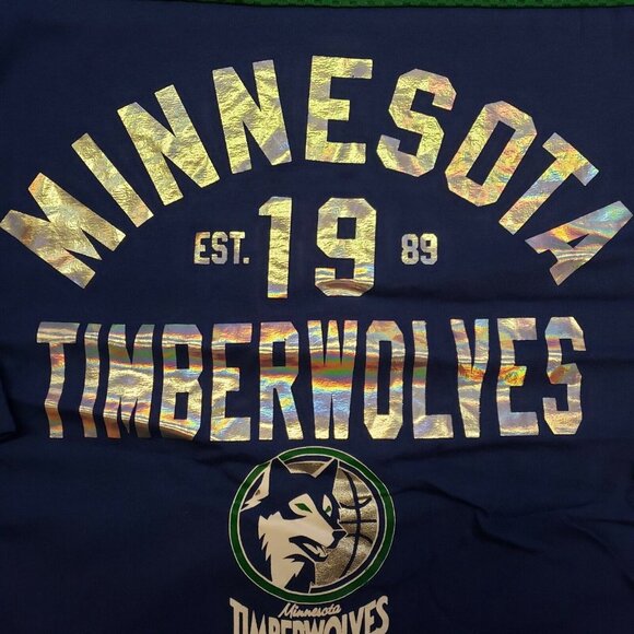 NBA Minnesota Timberwolves Womens Size L Kickoff T-Shirt 3/4 Sleeve Touch Royal - Picture 4 of 5